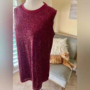 IMAN Burgundy Sequin Tunic